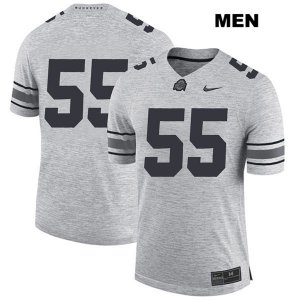 Men's NCAA Ohio State Buckeyes Malik Barrow #55 College Stitched No Name Authentic Nike Gray Football Jersey EG20V13RX